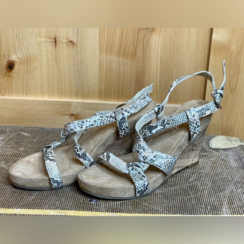Aerosoles Snake Print Wedge Sandals